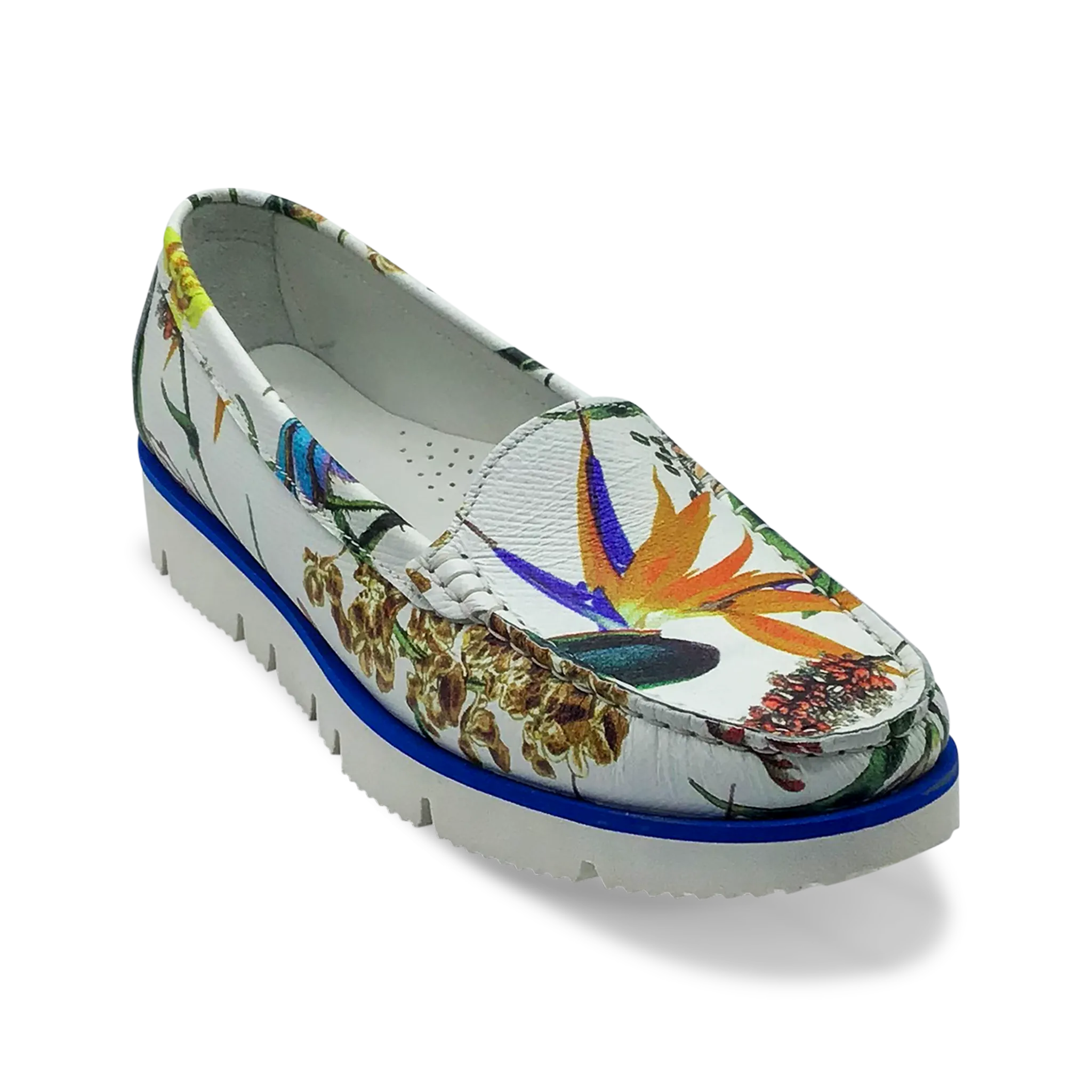 DI CHENZO Women's 1252 White Kyoto Leather Loafer