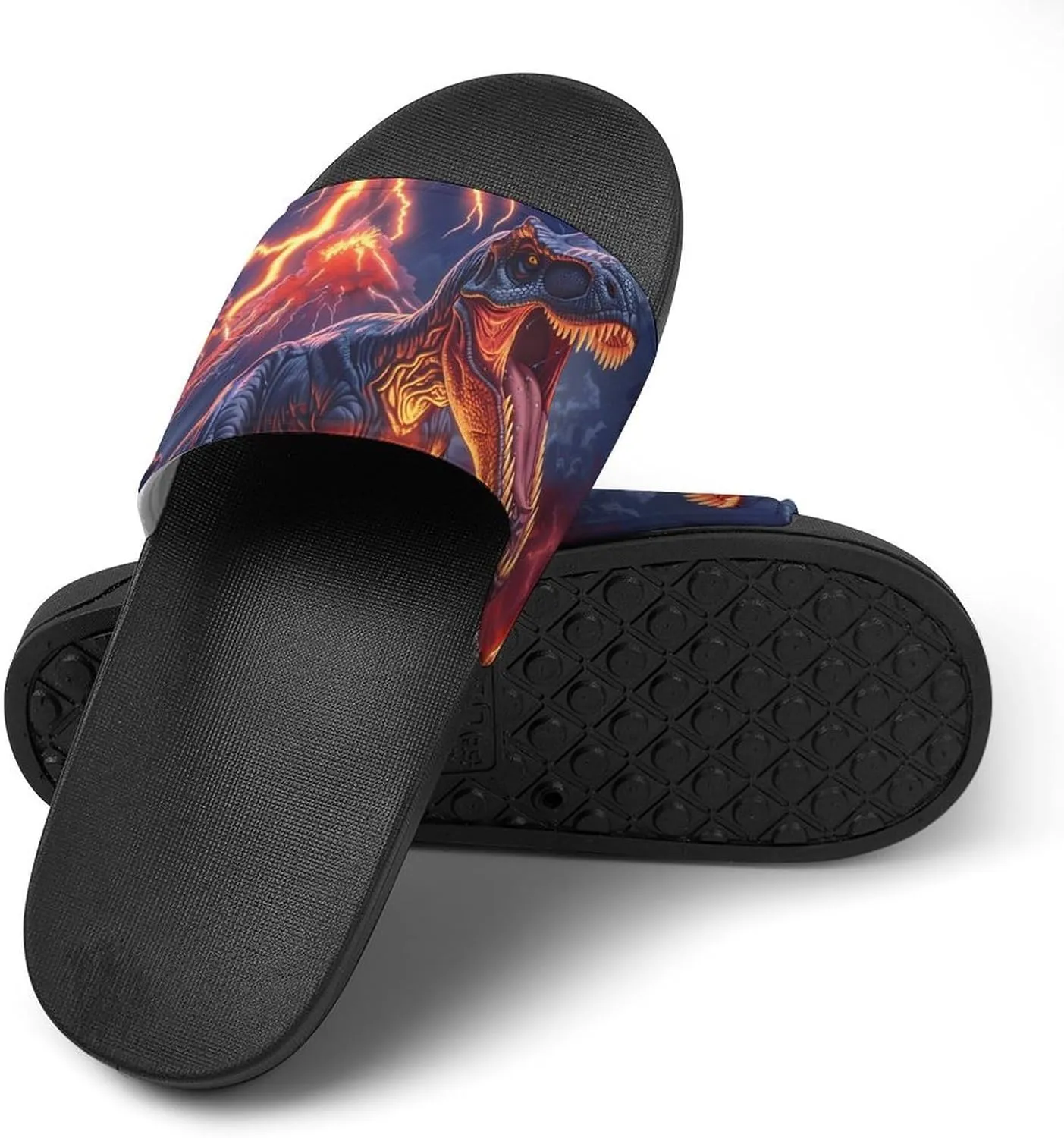 Dinosaur Thunder House Sandals Non Slip Slippers Quick Drying Bathroom Shower Shoes for Women Men