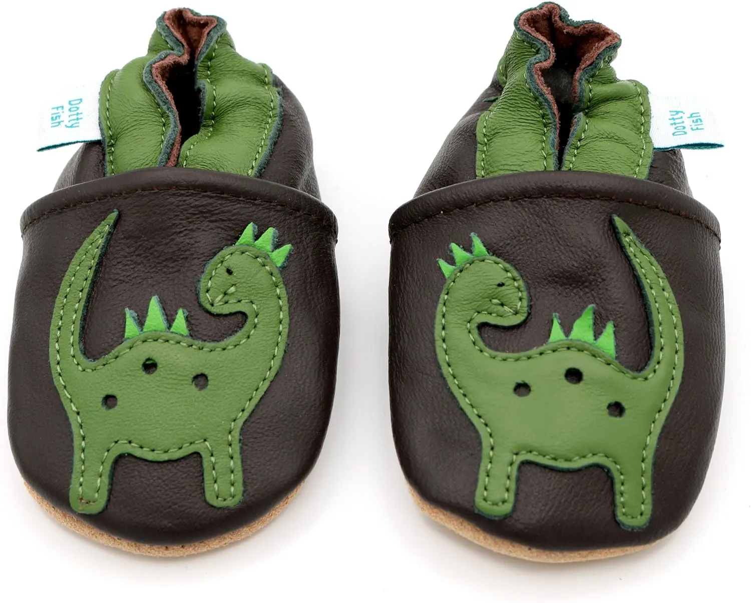 Dotty Fish Infant and Toddler Soft Leather Shoes – Barefoot-Friendly, Non-Slip Suede Sole, Podiatrist Recommended, Breathable Baby-Safe Leather, British Brand – Fits 0–5 Years