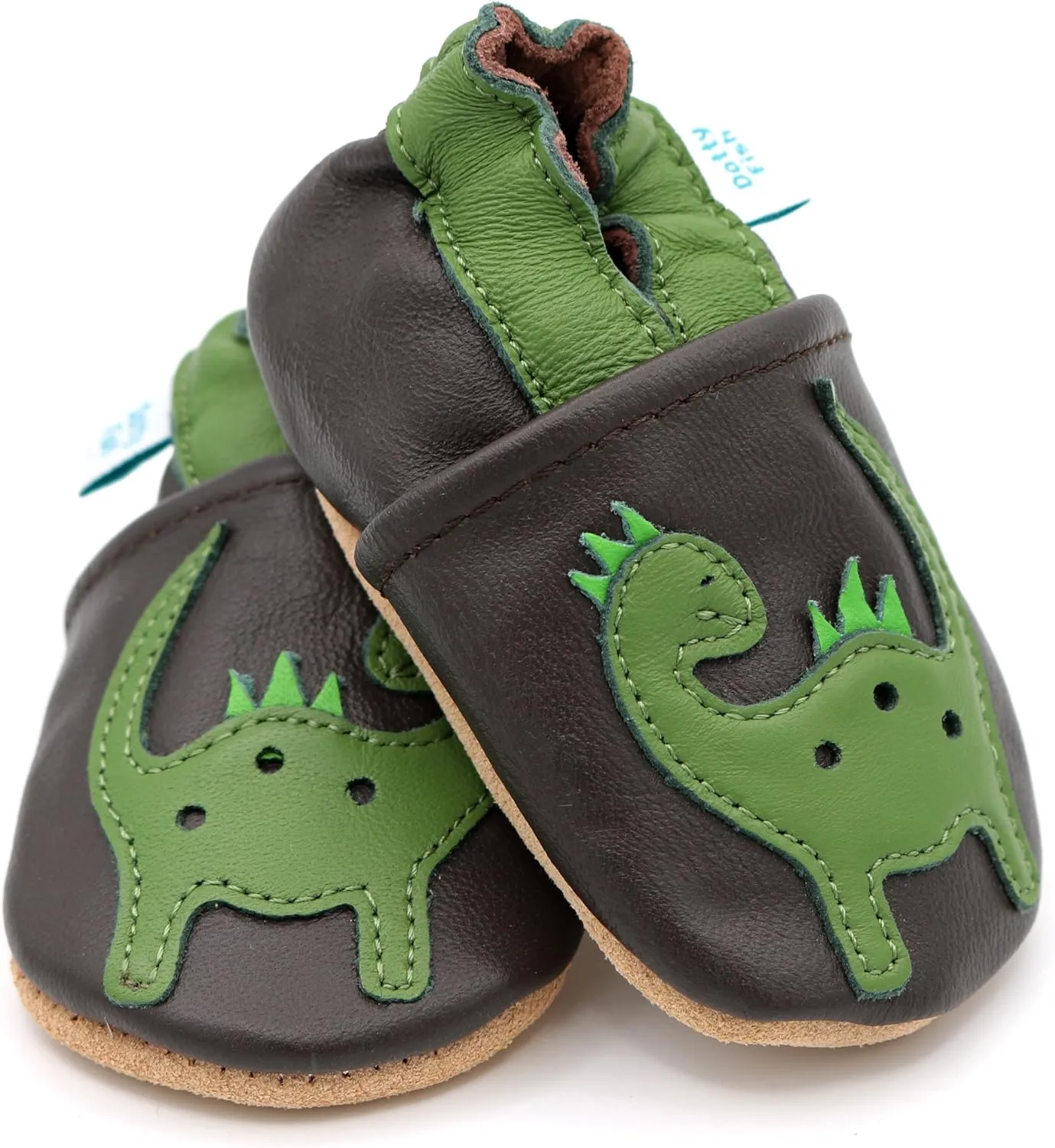 Dotty Fish Infant and Toddler Soft Leather Shoes – Barefoot-Friendly, Non-Slip Suede Sole, Podiatrist Recommended, Breathable Baby-Safe Leather, British Brand – Fits 0–5 Years
