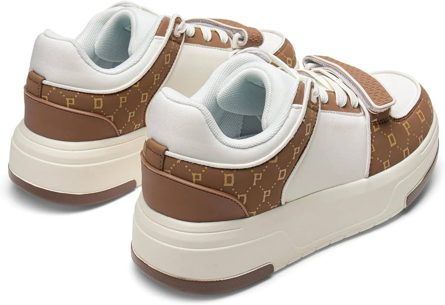 DREAM PAIRS Women Platform Chunky Sneakers Leather Oli Casual Fashion Sneaker