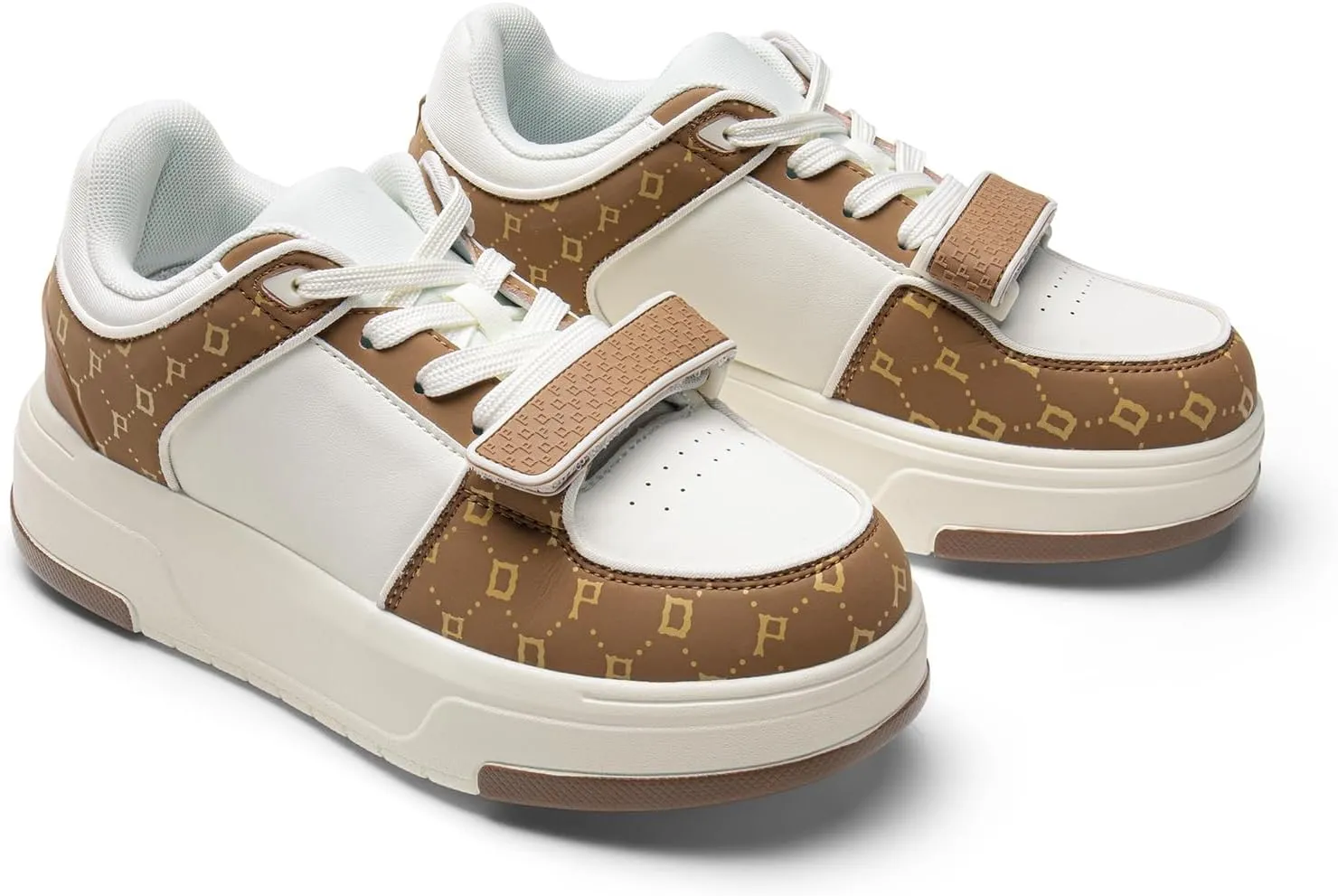 DREAM PAIRS Women Platform Chunky Sneakers Leather Oli Casual Fashion Sneaker