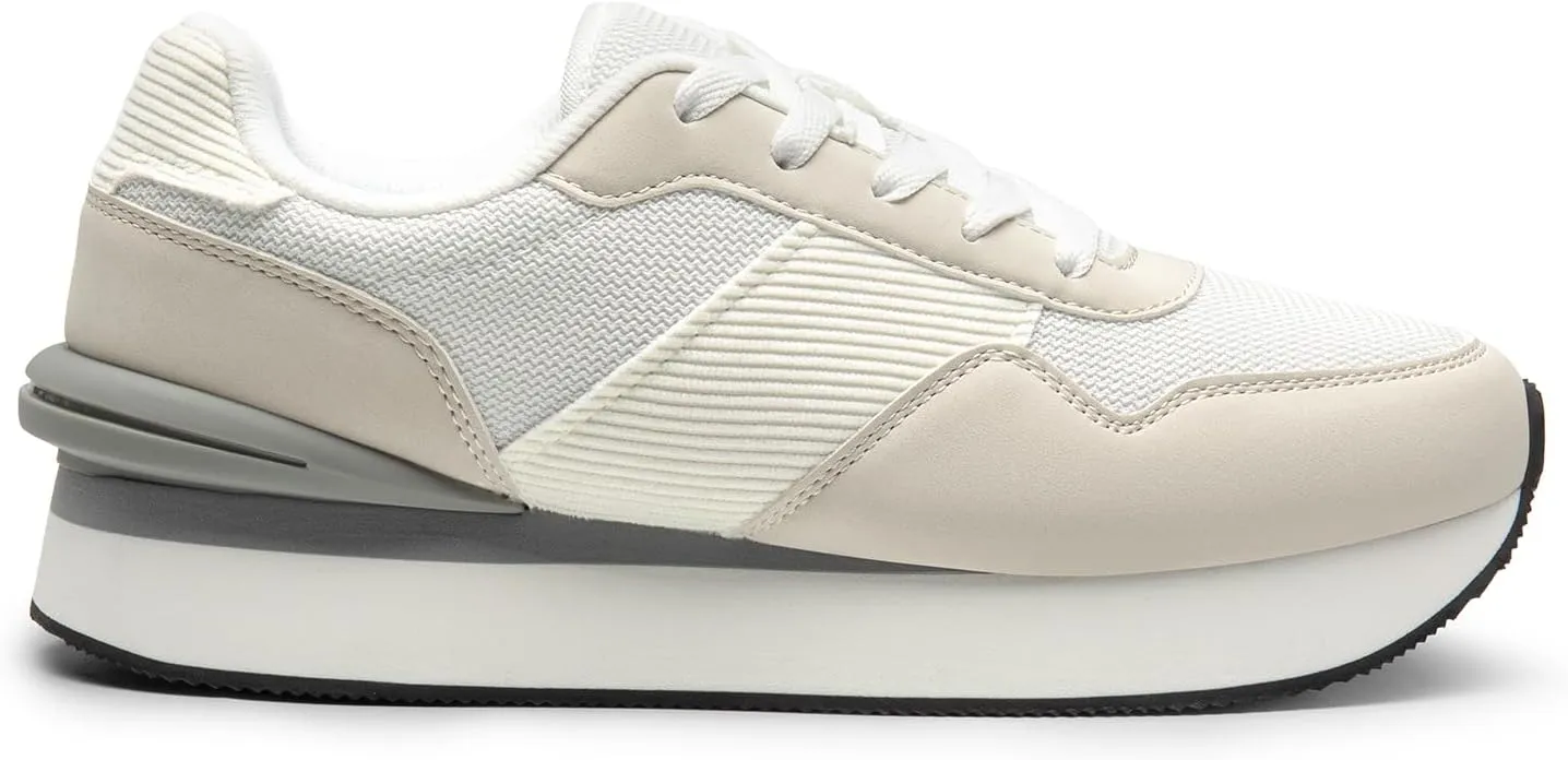 DREAM PAIRS Women Sneakers Tennis Ray Walking Platform Chunky Comfortable Lightweight Lace Up Casual Fashion Sneaker