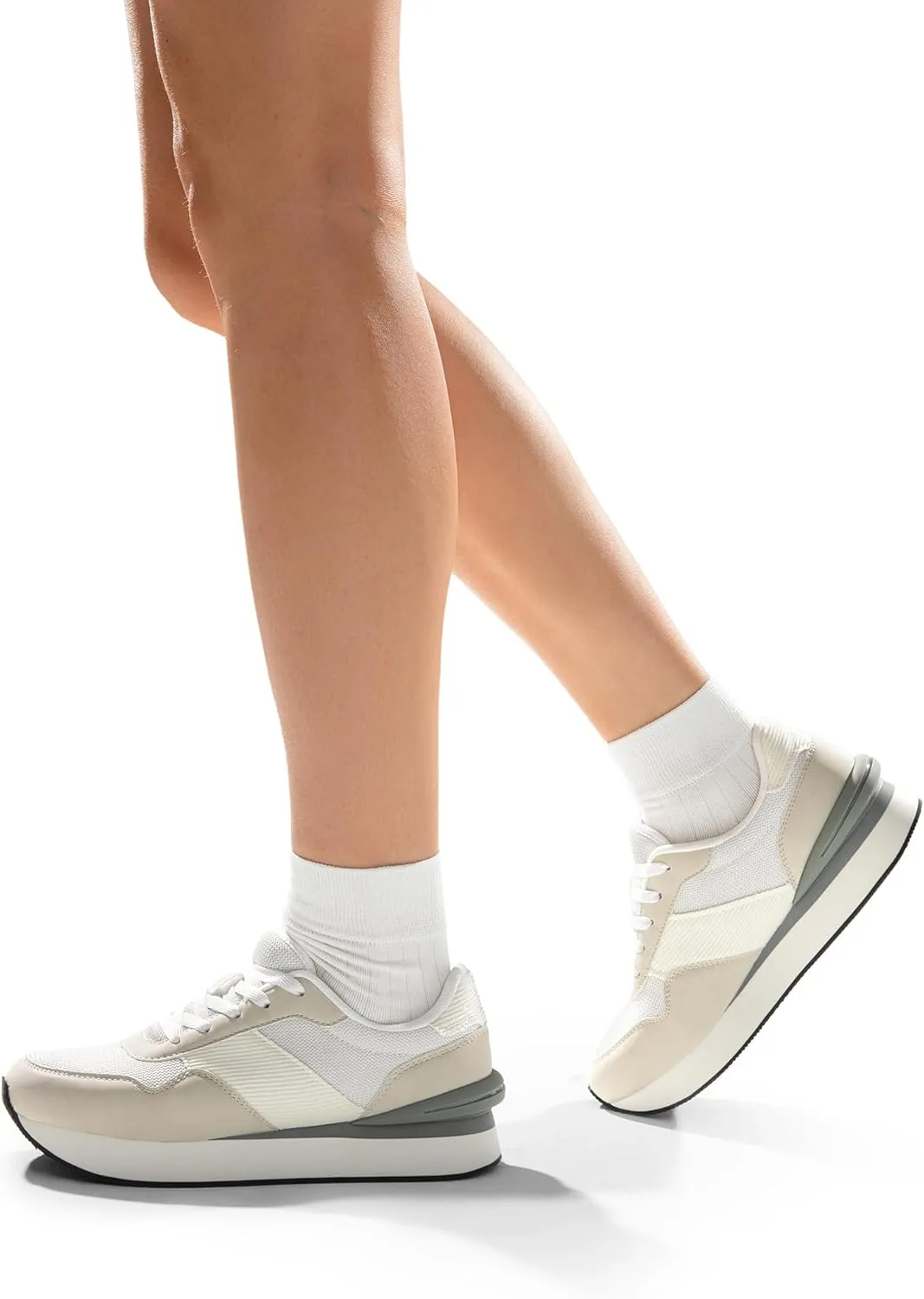 DREAM PAIRS Women Sneakers Tennis Ray Walking Platform Chunky Comfortable Lightweight Lace Up Casual Fashion Sneaker