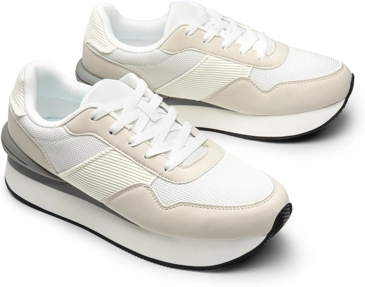 DREAM PAIRS Women Sneakers Tennis Ray Walking Platform Chunky Comfortable Lightweight Lace Up Casual Fashion Sneaker