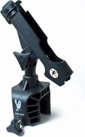 Eagle Claw AABRH Clamp-On Aluminum Boat Rod Holder, Black Finish