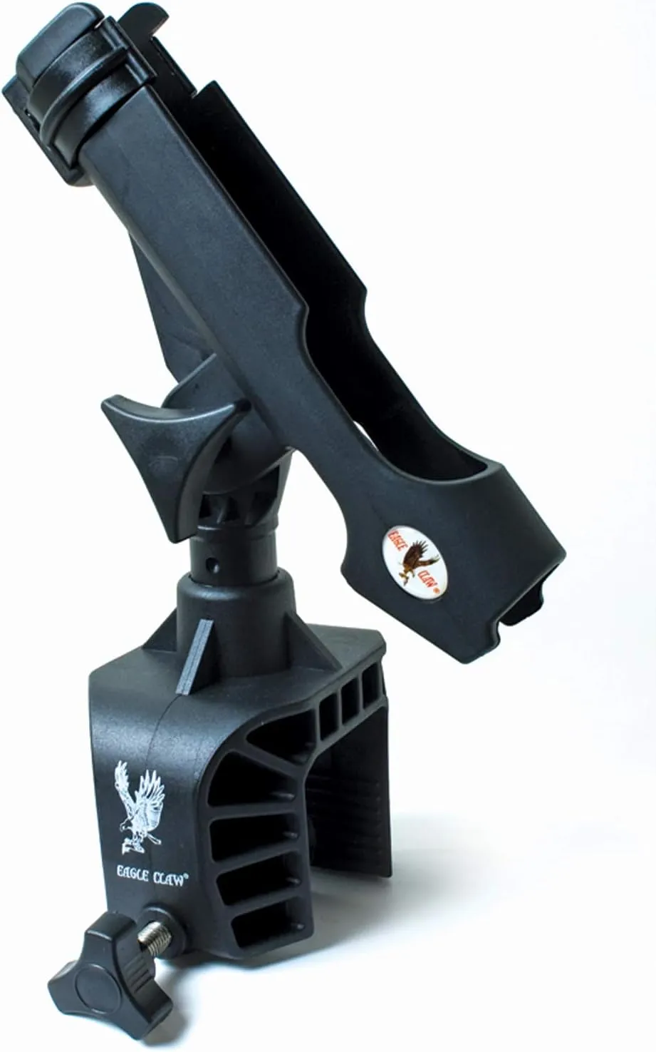 Eagle Claw AABRH Clamp-On Aluminum Boat Rod Holder, Black Finish