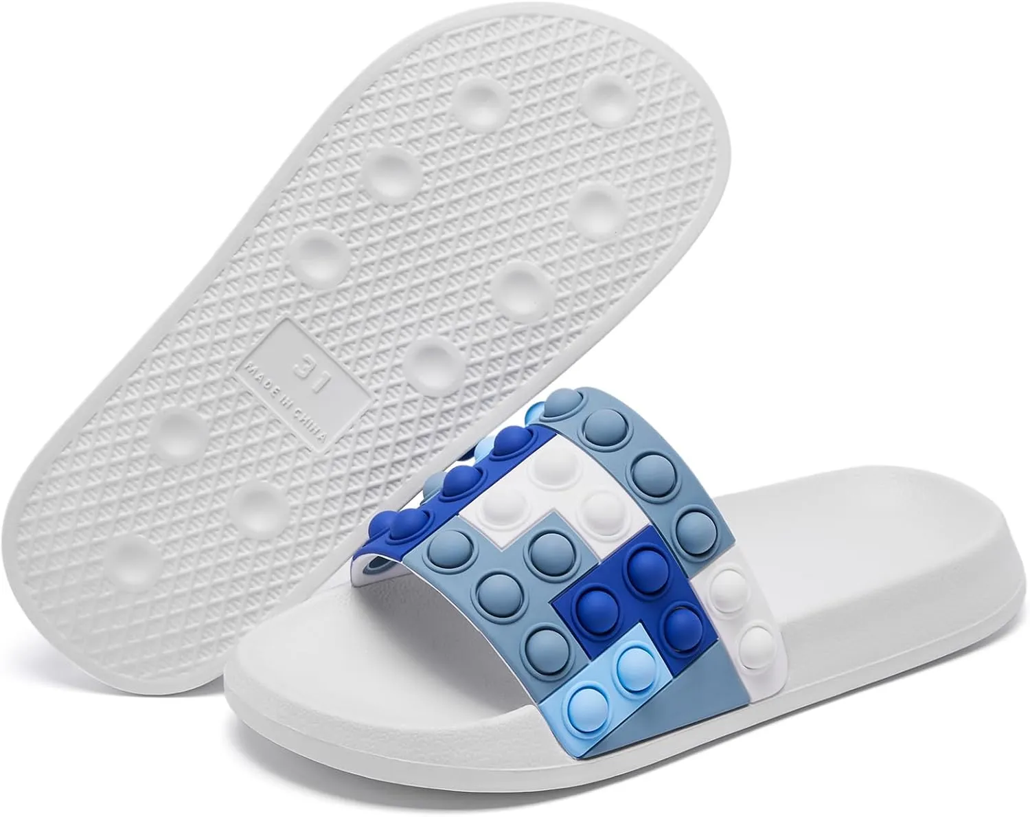 Engtoy Kid Boys Girls Slides Sandals For Kid Unisex Child Slippers Lightweight Non-slip Open Toe Comfy Shower Beach Funny Slide Sandals