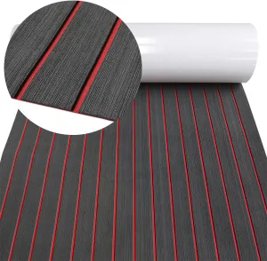 EVA Foam Decking 94x45/35/16 Faux Teak Marine Carpet Non-Slip Self-Adhesive Foam Deck Mat Rolls Sheet for MotorBoats, Pontoon, Yacht, Jon Boat Floor