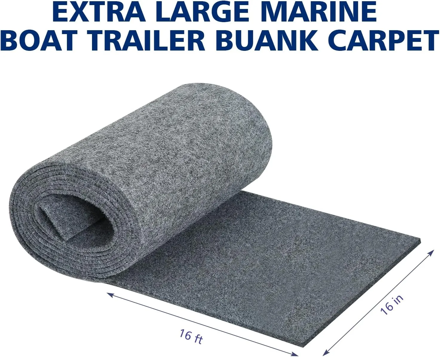 Extra Large Boat Trailer Bunk Carpet - Marine Grade Padding for Boat Trailers Jet Ski Ramps Garages Docks Bunk Board Carpet