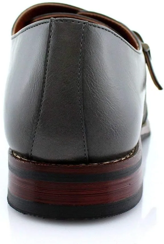Ferro Aldo Alan M139001G Mens Classic Perforated Duo-Texture Lace-up Wingtip Oxford Dress Shoes