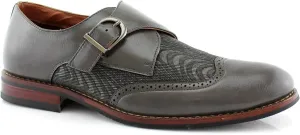Ferro Aldo Alan M139001G Mens Classic Perforated Duo-Texture Lace-up Wingtip Oxford Dress Shoes