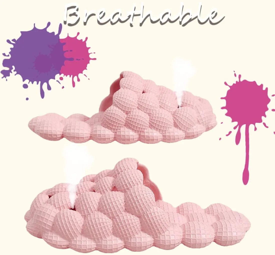 Fiedaz Women Men Funny Lychee Bubble Slides Kids Boys Girls Slides Quick-Drying Shower Slides Home Non-Slip Slippers Soft Bathroom Slides