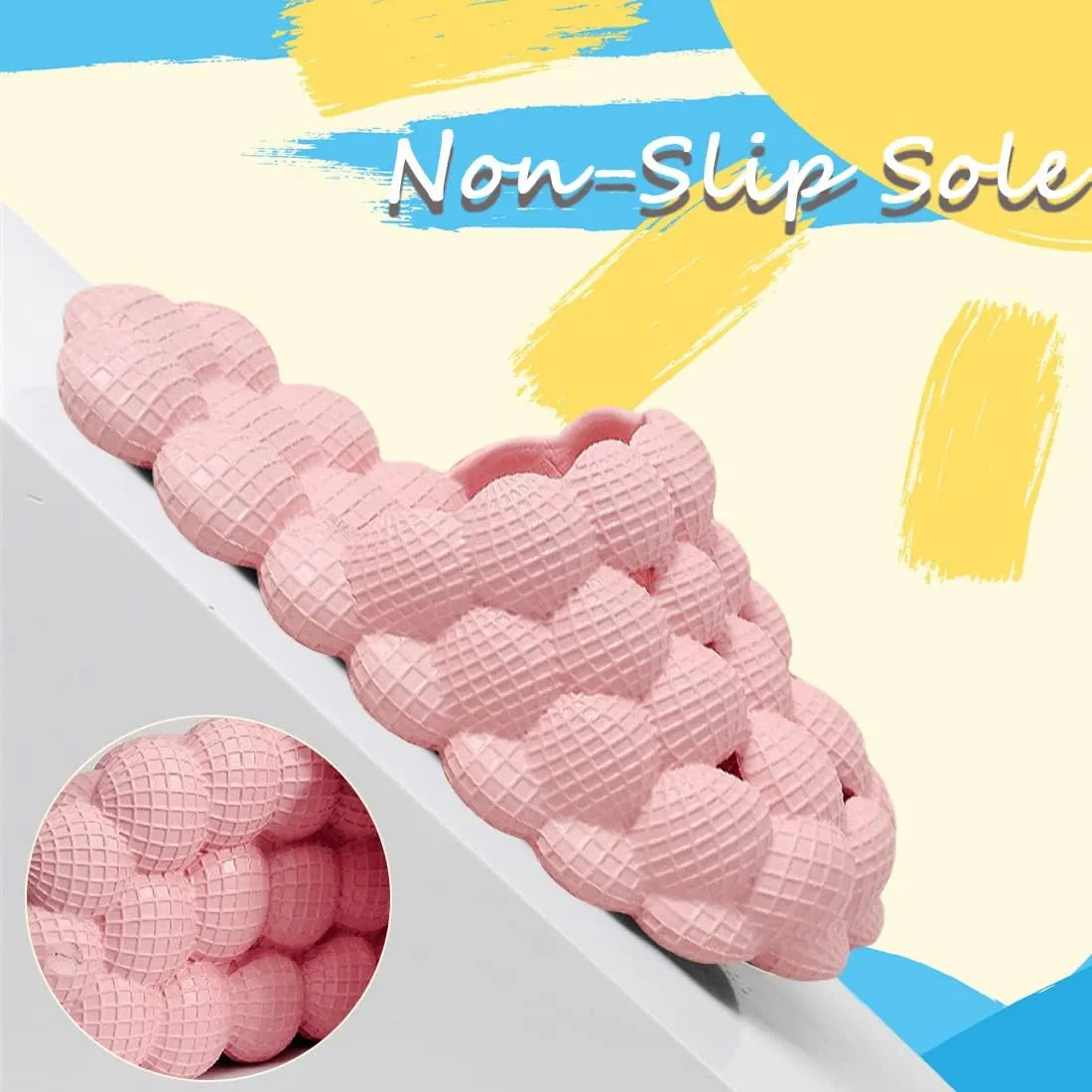 Fiedaz Women Men Funny Lychee Bubble Slides Kids Boys Girls Slides Quick-Drying Shower Slides Home Non-Slip Slippers Soft Bathroom Slides