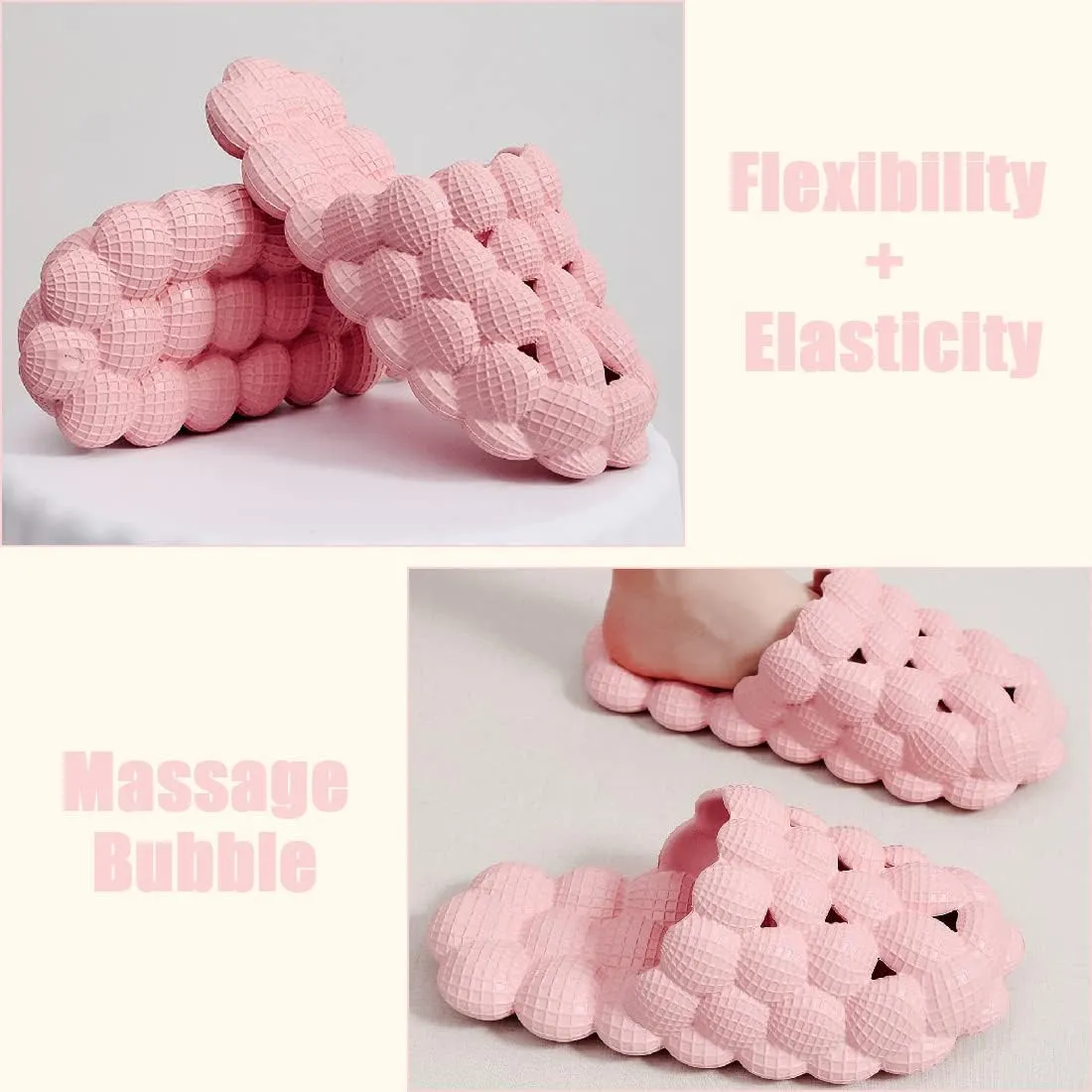 Fiedaz Women Men Funny Lychee Bubble Slides Kids Boys Girls Slides Quick-Drying Shower Slides Home Non-Slip Slippers Soft Bathroom Slides