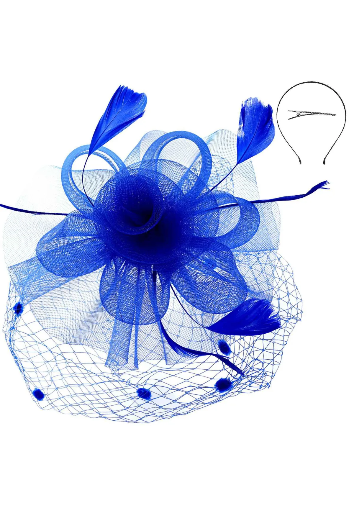 Flower Feathered Veil Fascinator