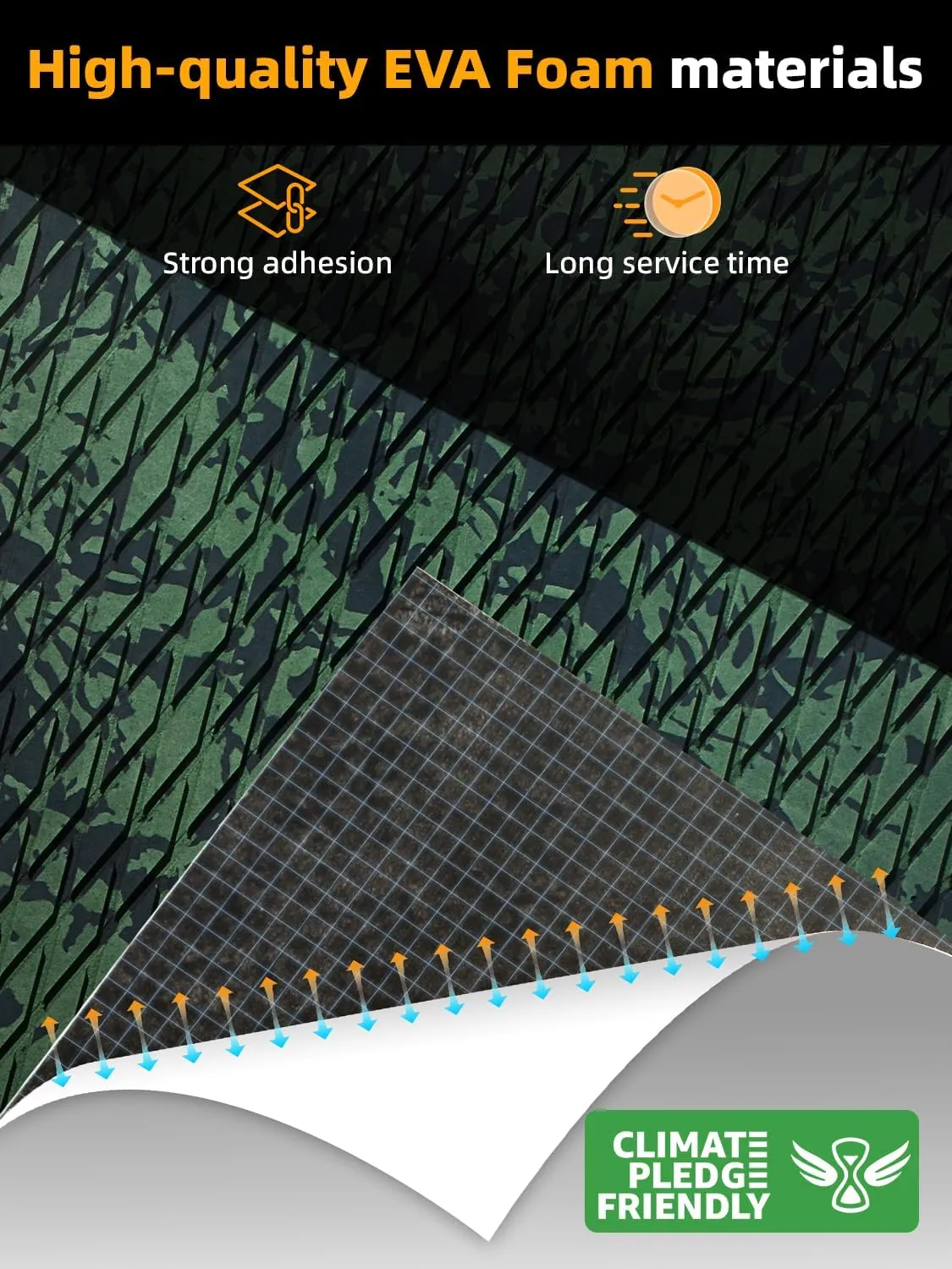 FOCEAN Boat Flooring EVA Foam Boat Decking Camo Marine Flooring Self-Adhesive Marine Mat for Motorboat RV Yacht Kayak 94.5" x 47.2"/23.6"/15.7"