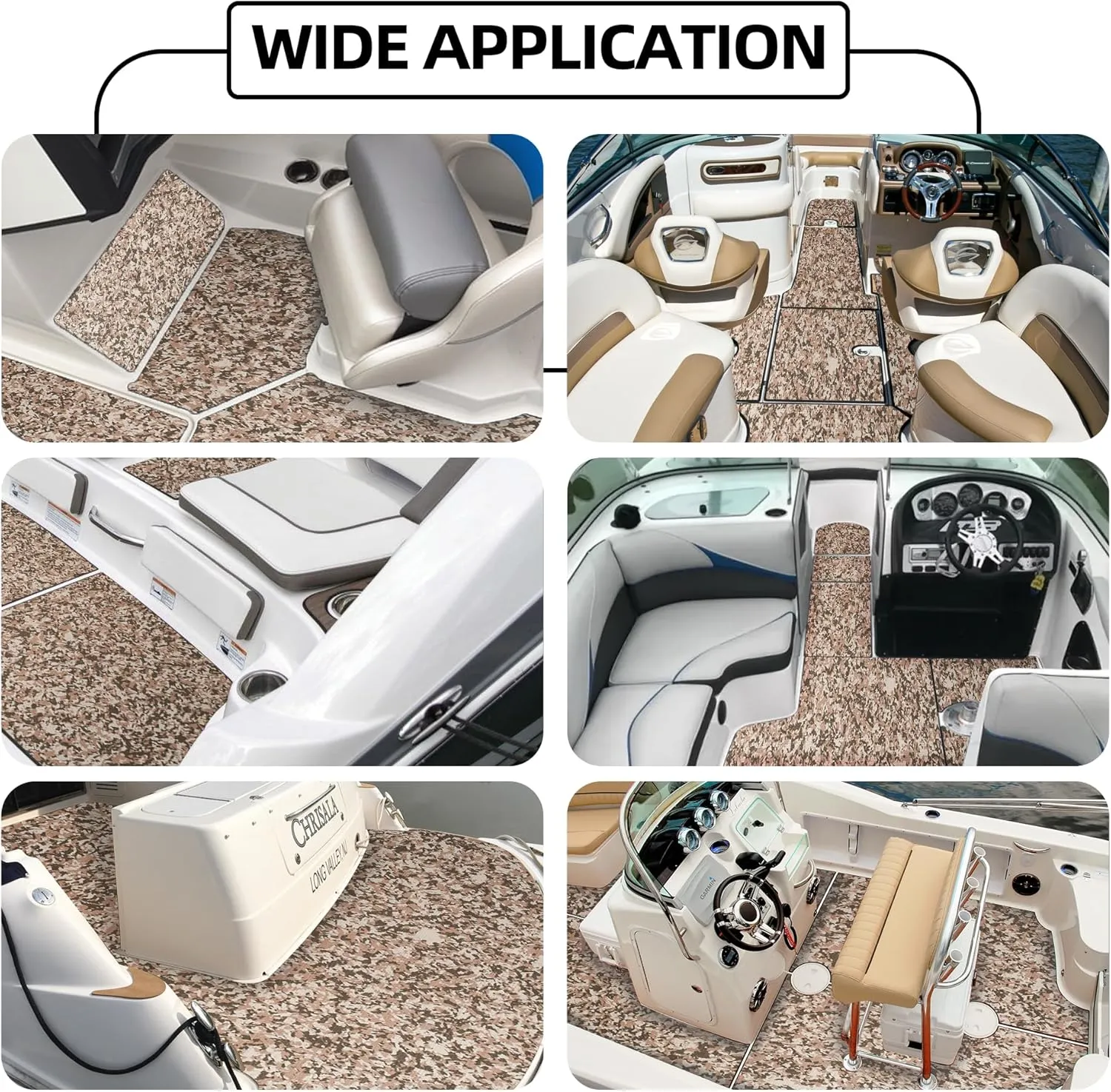 FOCEAN Boat Flooring EVA Foam Boat Decking Marine Flooring Brushed Texture Marine Mats for Boats Yacht Kayak RV 94.5" x47.2"/ 23.6"/15.7"
