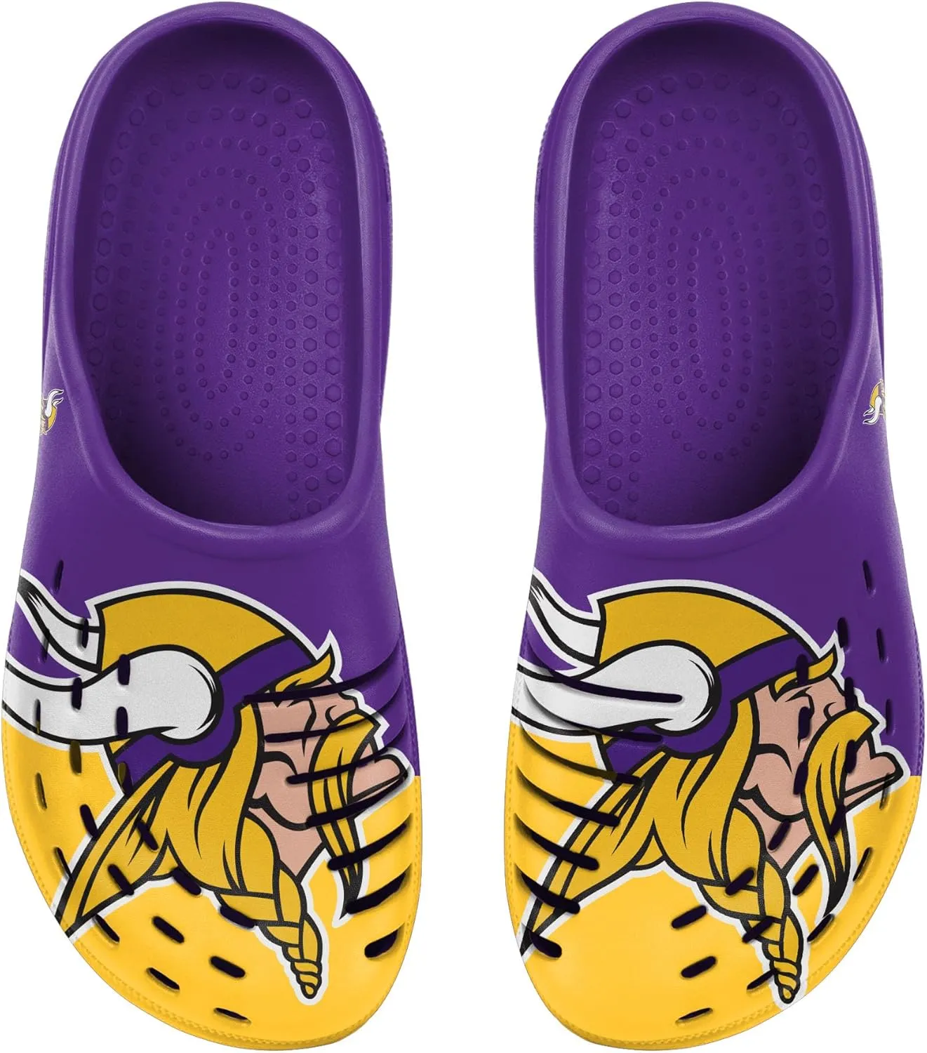 FOCO NFL Mens Big Splash Team Logo Solid Clogs Comfortable Water Slip on Shoes
