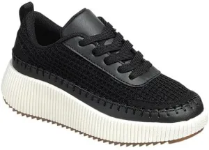 Forever Link Girls Lace Up Platform Knit Sneakers Low Top Chunky Walking Shoes Timeless-12K