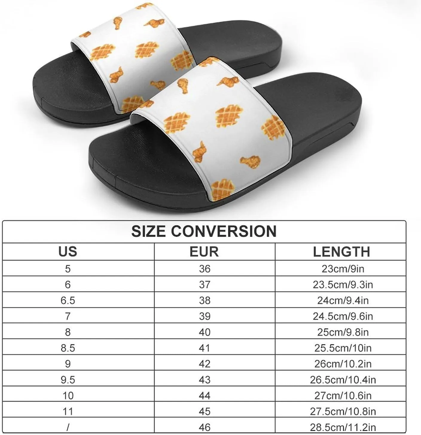 Fried Chicken And Waffles Slippers for Women Rubber Slides Womens Sandal Slippers