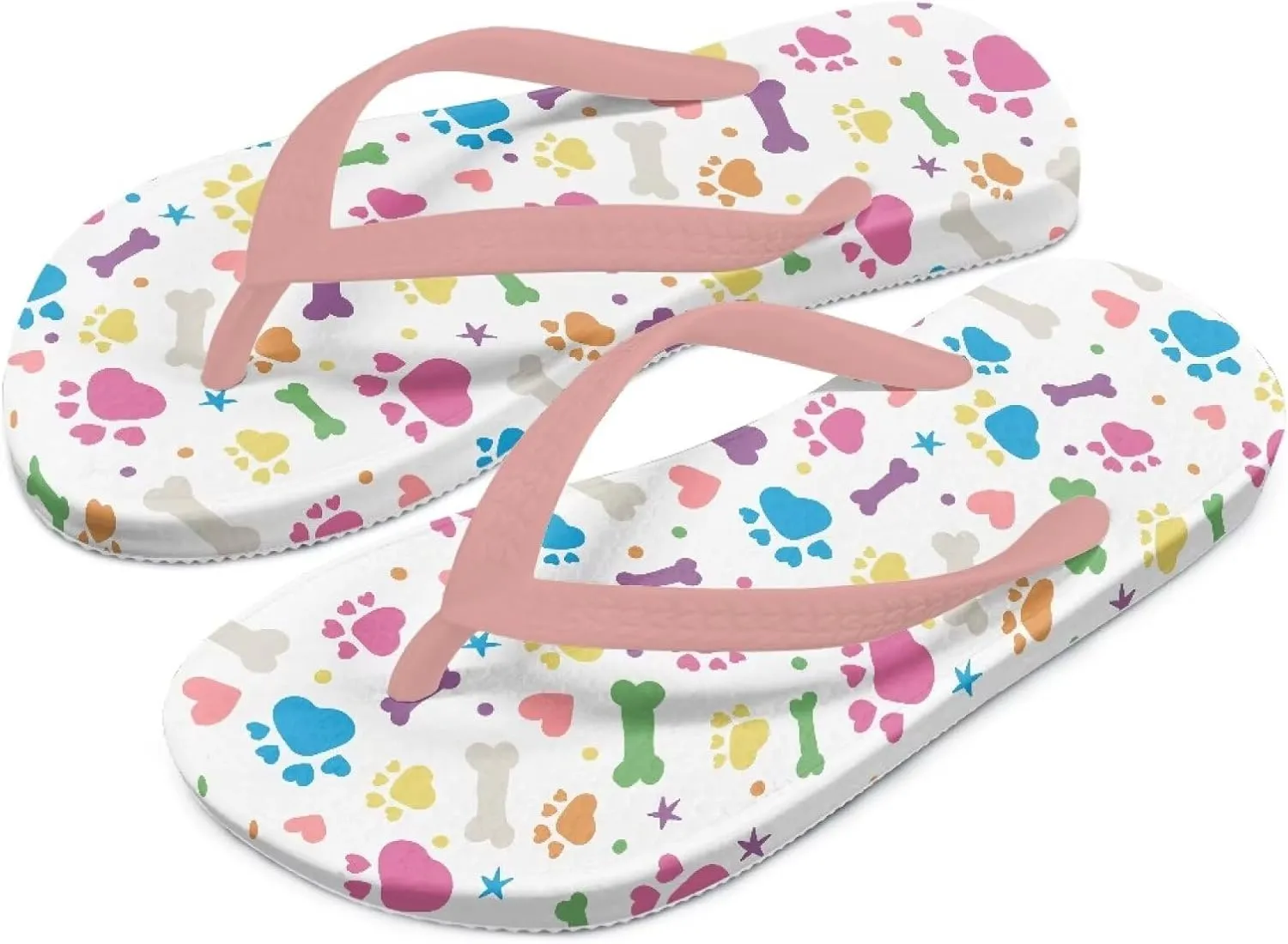 Girl's Flip Flops Kid's Non-Slip Sole Quick Drying Beach Slippers Slide Sandals Pink Straps