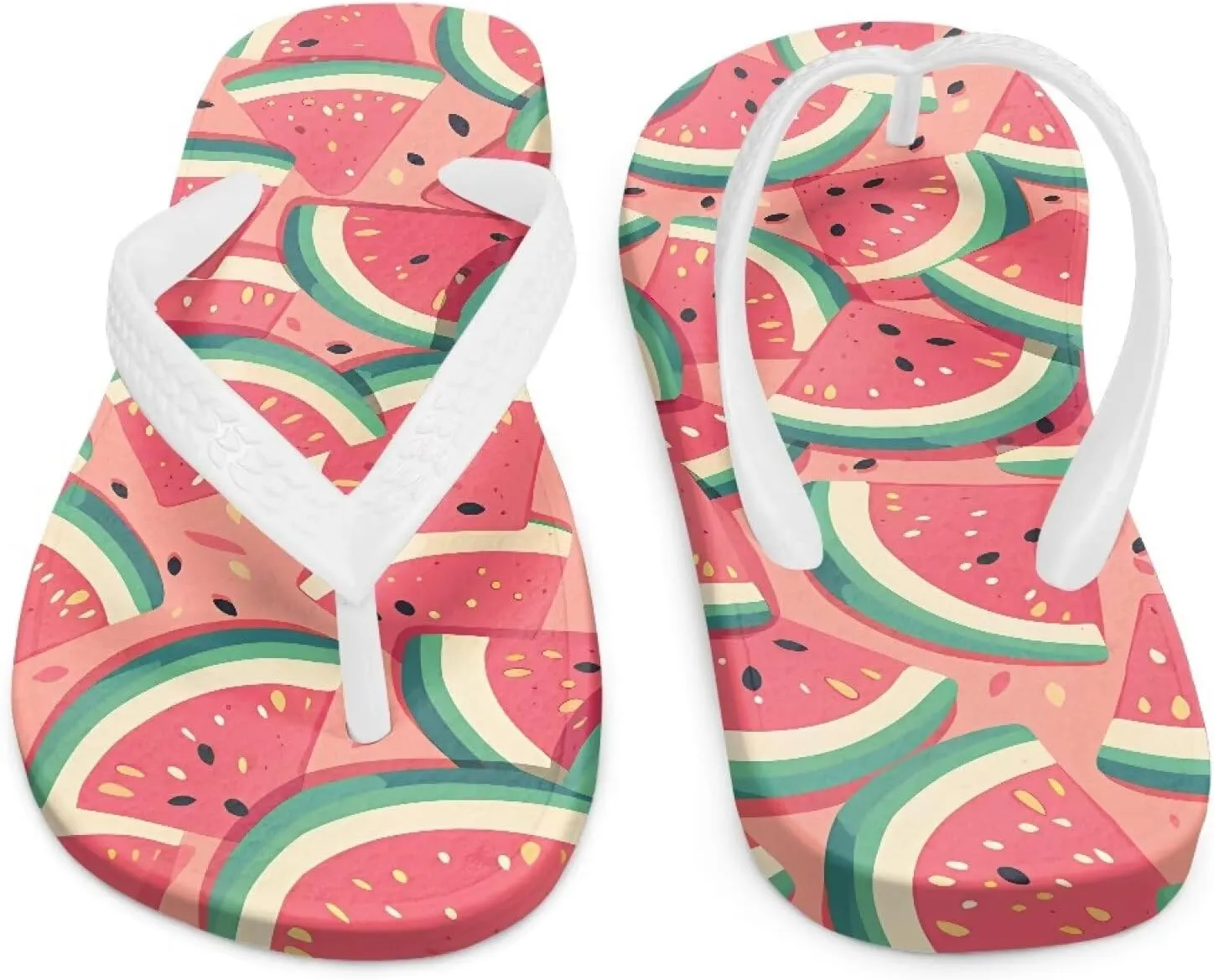 Girl's Flip Flops Kid's Non-Slip Sole Quick Drying Beach Slippers Slide Sandals White Straps