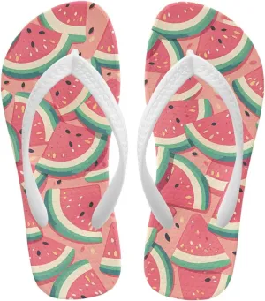 Girl's Flip Flops Kid's Non-Slip Sole Quick Drying Beach Slippers Slide Sandals White Straps