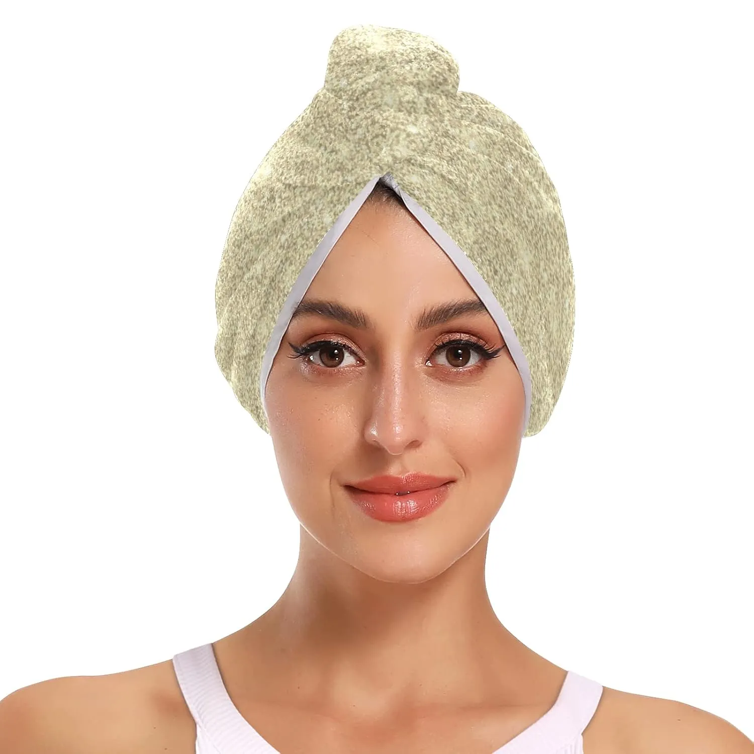 Golden Shiny Gold Glittering Background Yellow Holiday Tinsel 2 Packs Hair Towel Wrap, Absorbent Turban Bath Hair Towel Hat, Quick Drying Hair Towel with Button for Curly, Long, Thick Hair