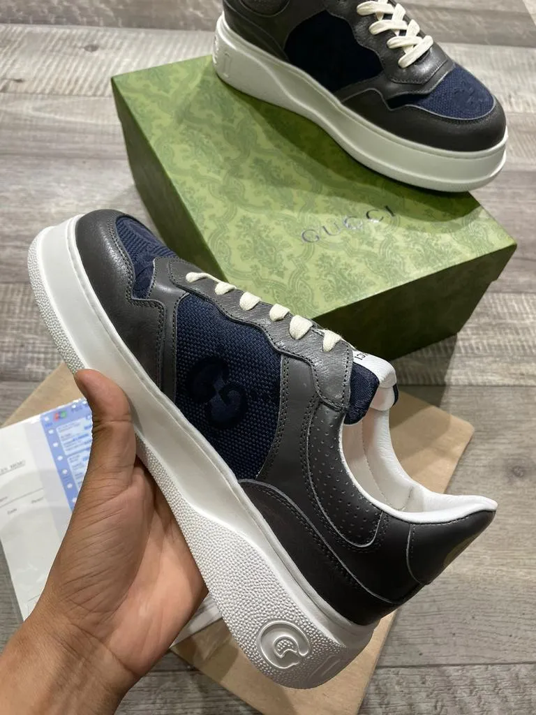 GUCCI || CHUNKY B GG SNEAKER-GREY/BLUE