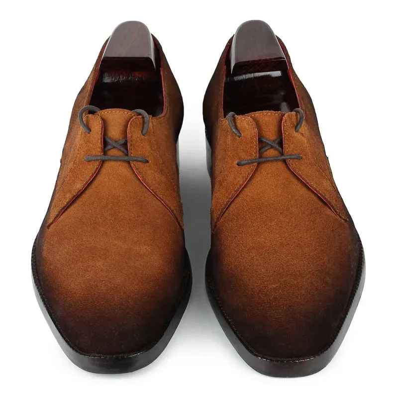 Handmade Suede Wholecut Leather Derby Shoes