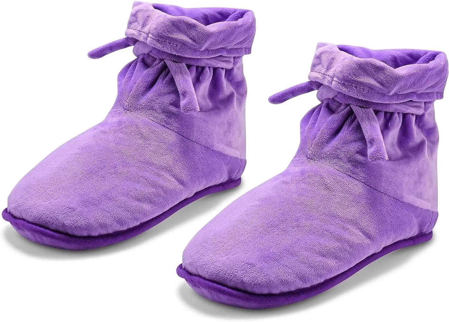 Heated Microwavable Foot Booties, Microwavable Slippers, Herbal Hot, Deep Penetrating Herbal Aromatherapy Wrap Warmer, Medium, Purple