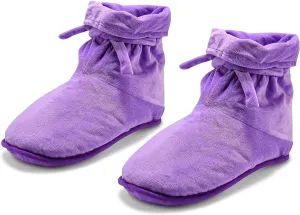 Heated Microwavable Foot Booties, Microwavable Slippers, Herbal Hot, Deep Penetrating Herbal Aromatherapy Wrap Warmer, Medium, Purple