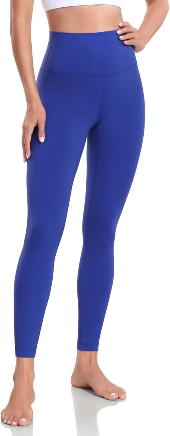 HeyNuts Pure&Plain Workout Pro/Yoga Pro 7/8 Athletic Leggings for Women, High Waisted Compression Tummy Control Pants 25''