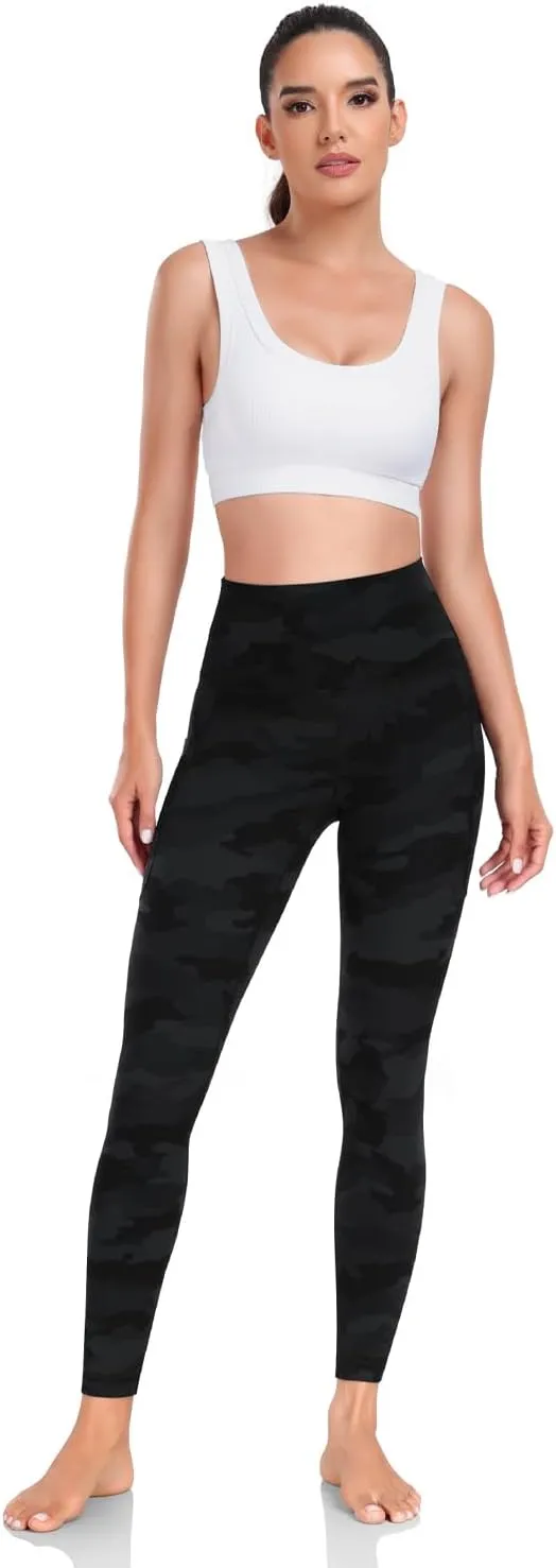 HeyNuts Workout Pro/Yoga Pro 7/8 Leggings with Side Pockets for Women, High Waisted Tummy Control Compression Pants 25''