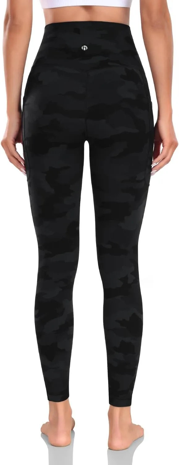 HeyNuts Workout Pro/Yoga Pro 7/8 Leggings with Side Pockets for Women, High Waisted Tummy Control Compression Pants 25''