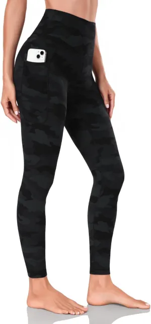 HeyNuts Workout Pro/Yoga Pro 7/8 Leggings with Side Pockets for Women, High Waisted Tummy Control Compression Pants 25''