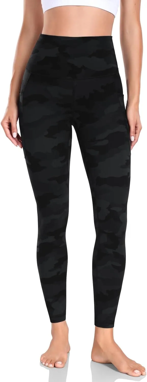 HeyNuts Workout Pro/Yoga Pro 7/8 Leggings with Side Pockets for Women, High Waisted Tummy Control Compression Pants 25''