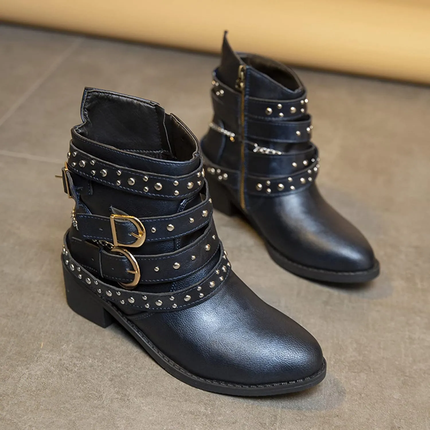 High Heel Ankle Boots for Women Women Fall Boots Womens High Heel Boots Slip On Ankle Boots Womens Ankle Boots Wide Calf Women Platform Wedge Booties Chunky Block Heel Ankle Boots