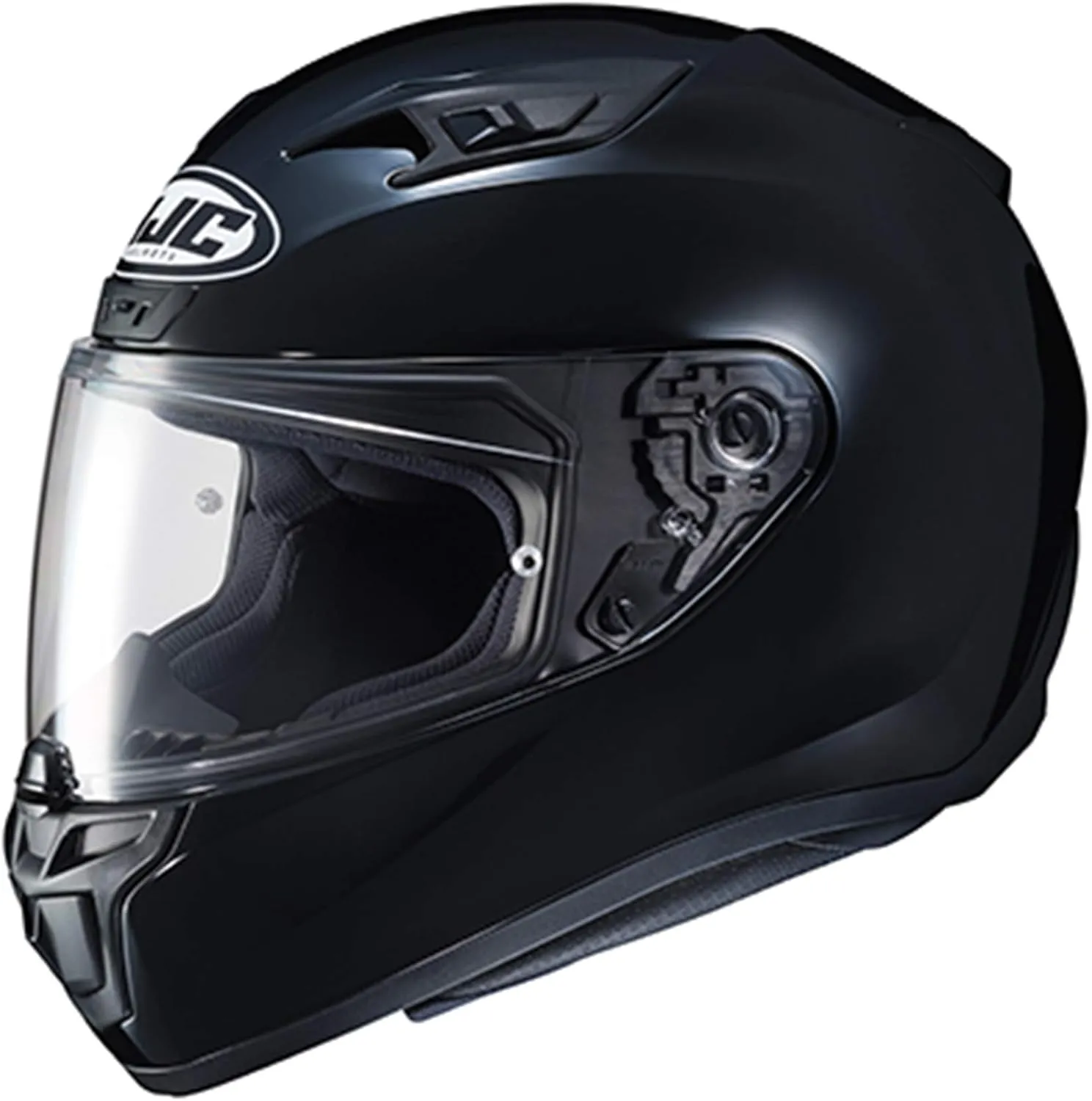 HJC i10 Solid Natural Motorcycle Helmet, DOT Approved (Black, Medium)