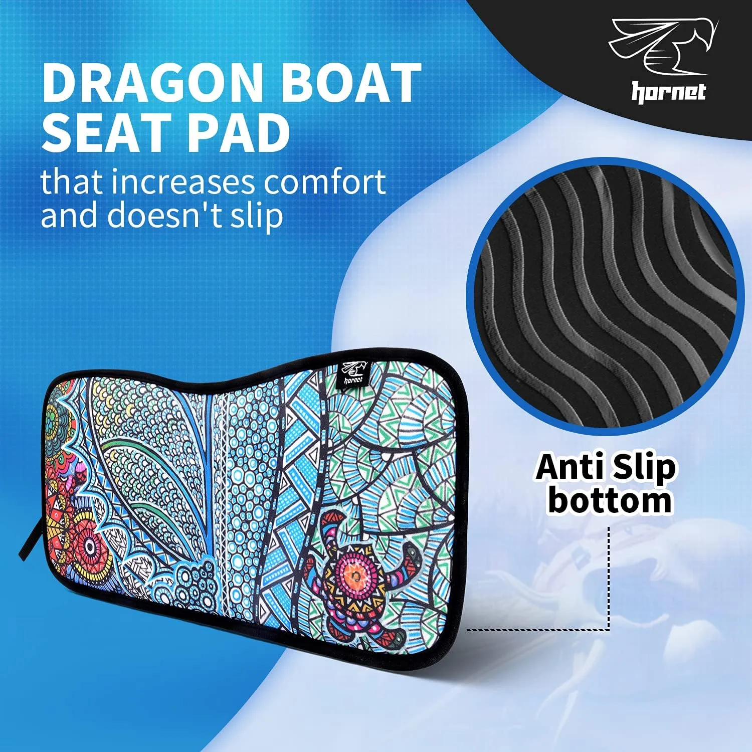 Hornet Watersports Dragon Boat Seat Cushion with Graphic Seat Pad