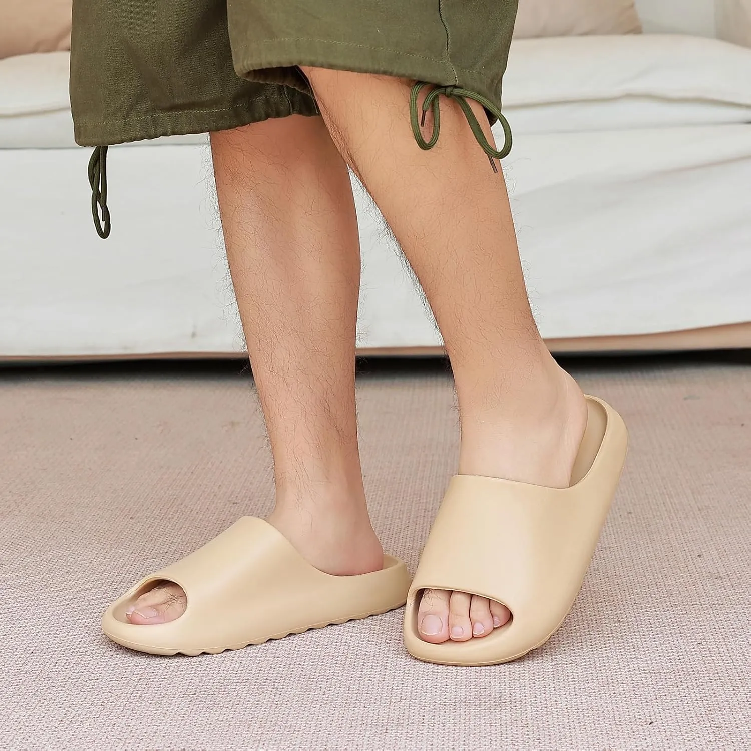 Hsttgsr Pillow Slippers for Women and Men, EVA Anti-Slip, Super Soft, Quick-Drying Comfort Cloud Slides for Showers, Lightweight Spa Massage Summer Sandals for Adults, Indoor and Outdoor