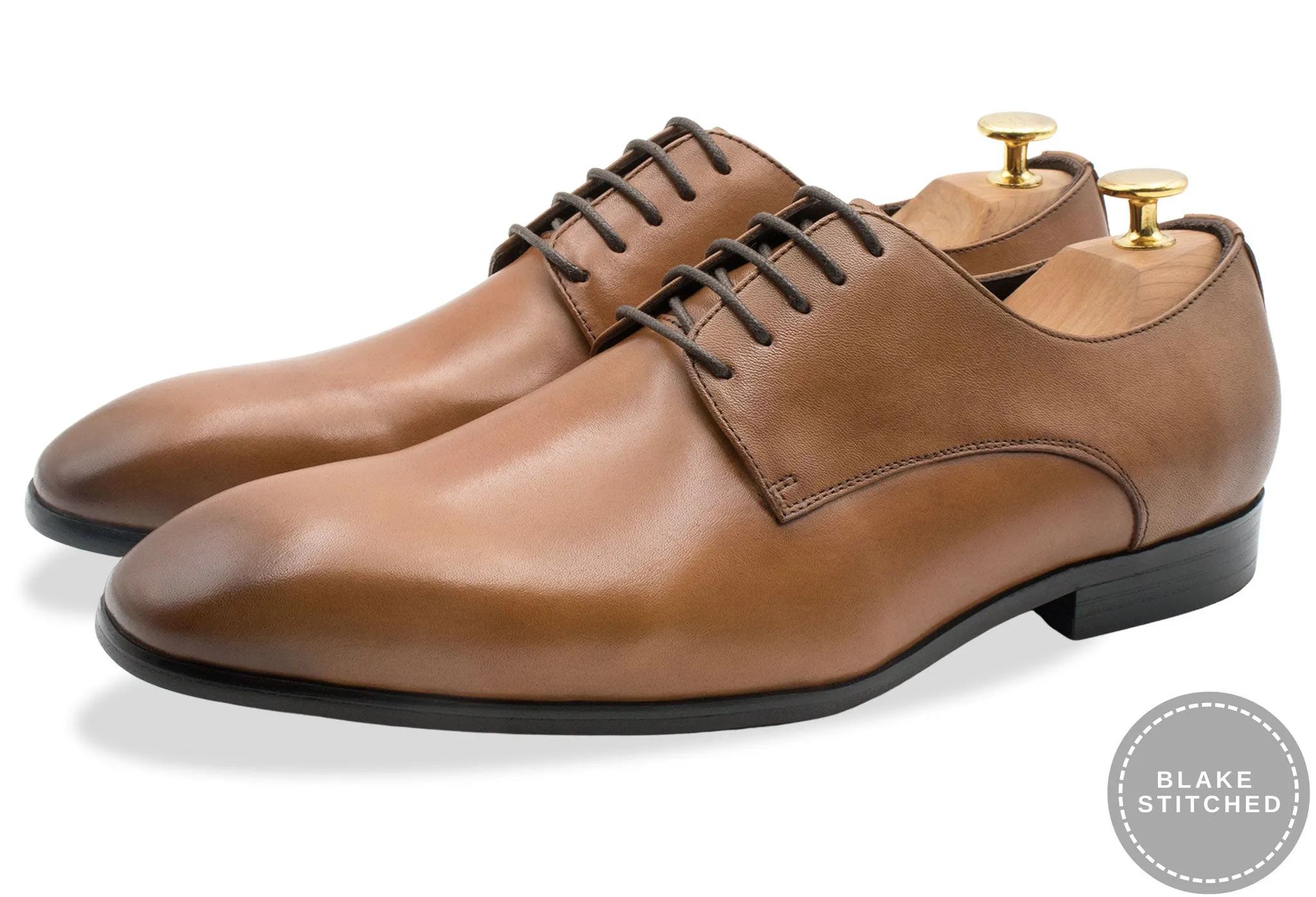 Ibarreta Blake Stitch Chestnut Derby - Leather Outsole Size 39