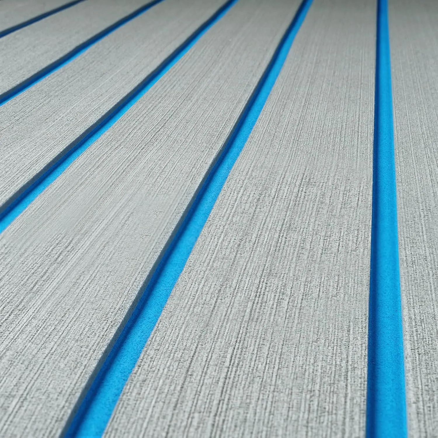 ICOOP Boat Flooring Sea Deck EVA Foam Boat Decking Sheet Blue Gray 15.8x47.2/94.5x47.2 3m Self Adhesive Marine Carpet Waterproof Seadeck Marine Vinyl Flooring Hydro Turf for Boats Pontoon Floor Mat