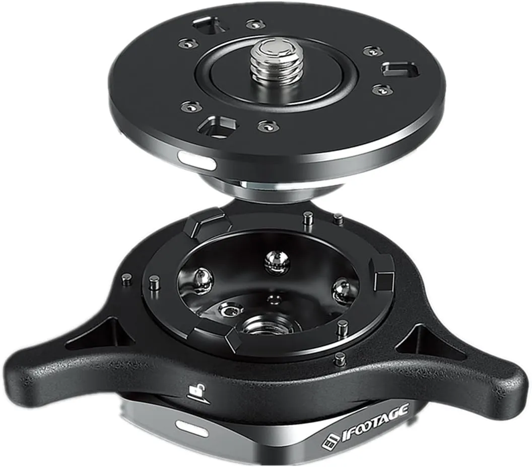 IFOOTAGE Seastar Q1S, Quick Release Plate, Quick Setup Kit with 1/4" 3/8" Screw,Compatible with SLR, Video Camera, Ball Head, Tripod, Monopod