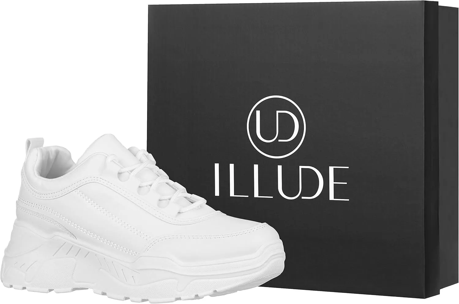 ILLUDE Women's Chunky Platform Sneakers Lace-Up Walking Shoes Fashion Chunky Sneakers Causal Dad Shoes