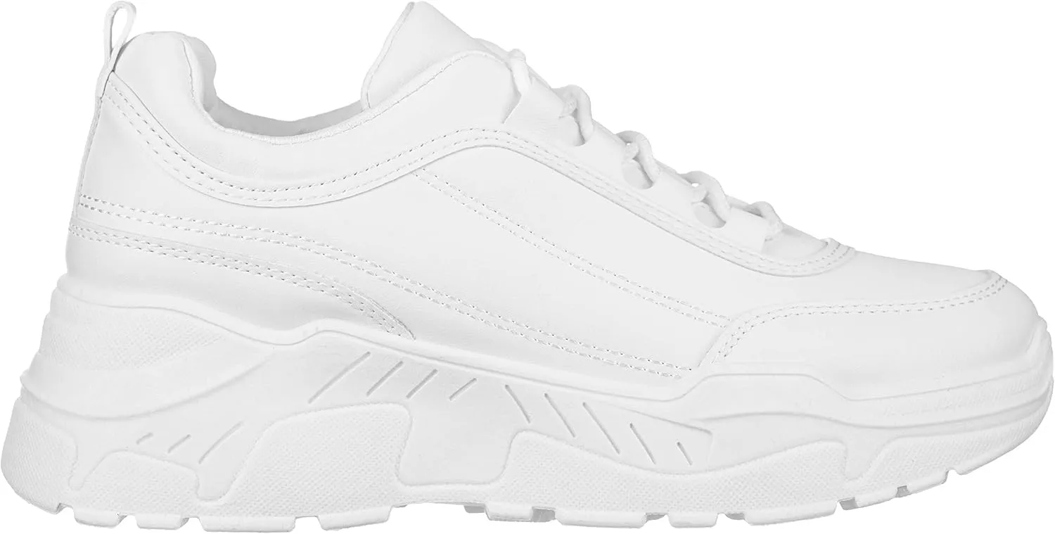 ILLUDE Women's Chunky Platform Sneakers Lace-Up Walking Shoes Fashion Chunky Sneakers Causal Dad Shoes