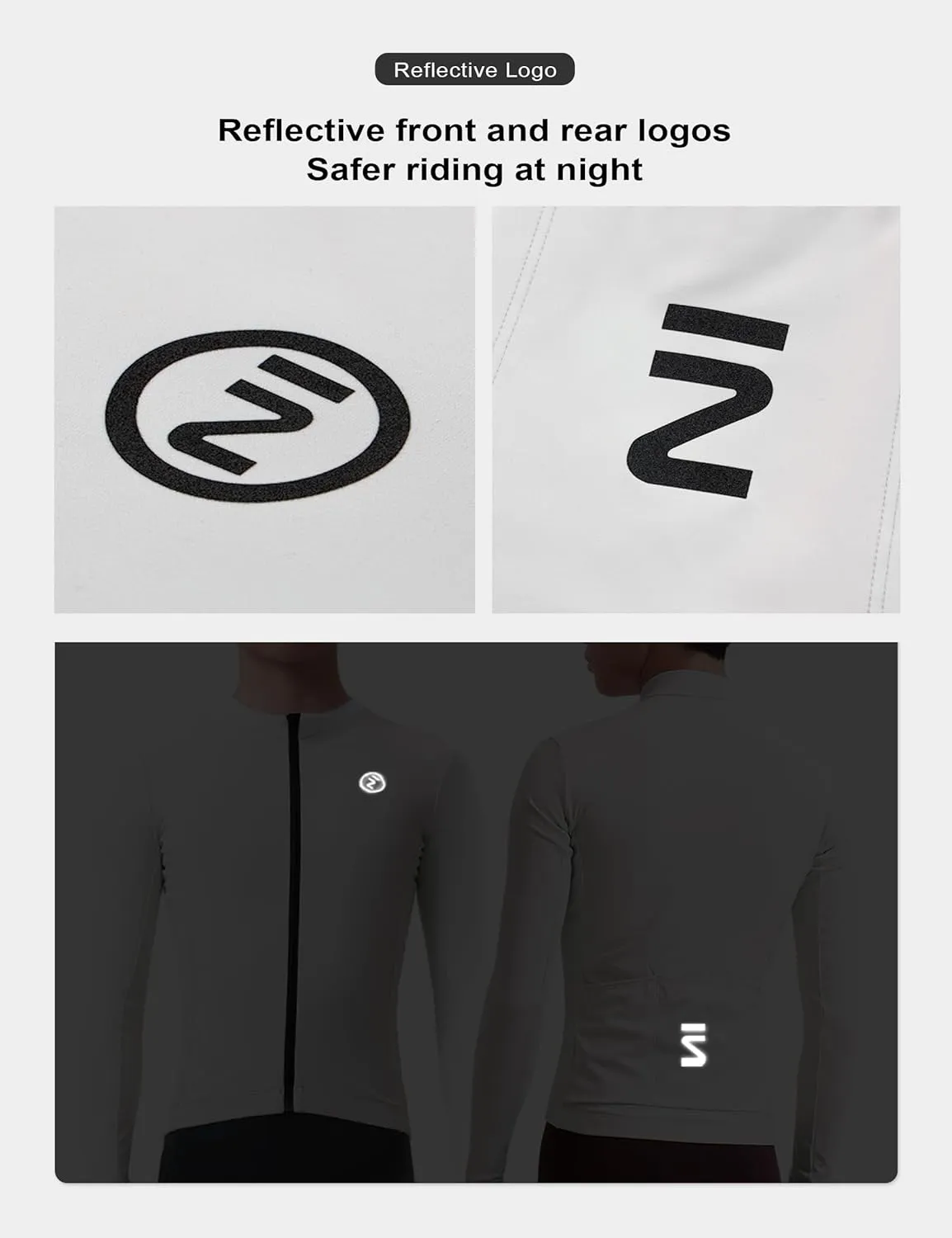 INBIKE Men's Cycling Jersey Winter Thermal Windproof Bike Jersey Long Sleeve Fleece Cycling Jacket with 3 Rear Pockets
