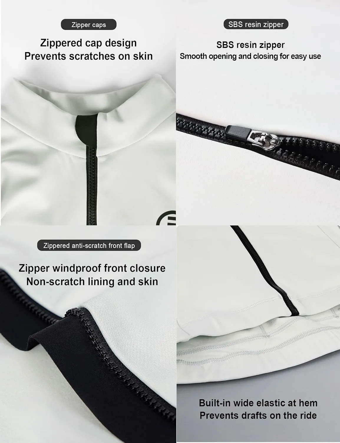INBIKE Men's Cycling Jersey Winter Thermal Windproof Bike Jersey Long Sleeve Fleece Cycling Jacket with 3 Rear Pockets