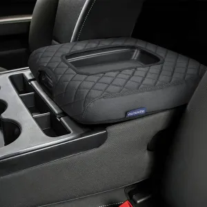ISSYAUTO Center Console Cover Compatible with Silverado Sierra 2014-2018 with 40/20/40 Jump Seat Leather Armrest Cover (ONLY for Split Bench Seat Console)